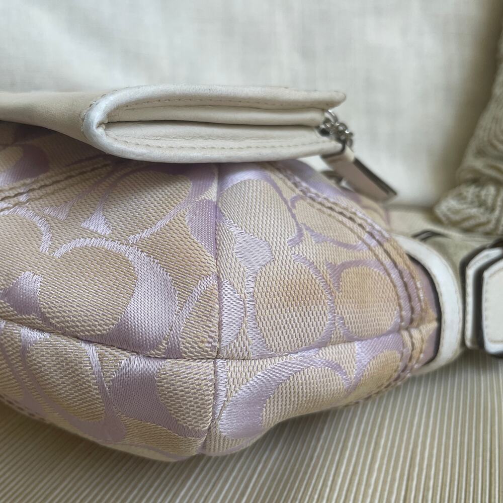 Extremely Rare Y2K Coach Mini Soho 6266 Lilac Signature Hobo + Coin Purse Set - Picture 7 of 12